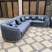6 seater L shape round chunneld sofa