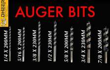 Durable Steel Auger Bits 1/4"–7/8" Wood Drill