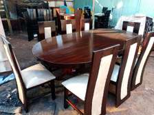 Oval Dining Sets: 8 Seater Mahogany Framed Sets