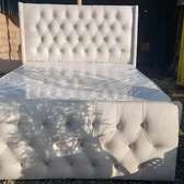 5*6 White leather bed