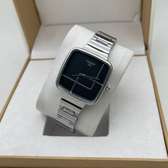 Premium Tissot Slim Ladies Black Silver Wrist Watch