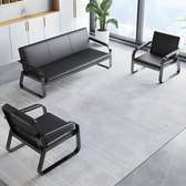 Modern Black Office Sofa Set 3-Seater + 2 Chairs