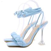 Clear  heels strap up