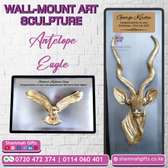 3D WALL-MOUNT ART SCULPTURE ANTELOPE, EAGLE BRANDED
