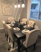 Woode dining table with 6 chairs