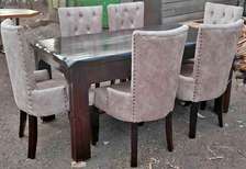 Dining Table Sets - Cozy 6 Seater Mahogany Wood Sets