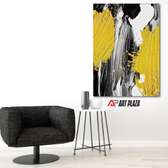 Black and yellow abstract wall art