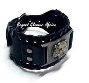 Black Leather Animal Bracelet