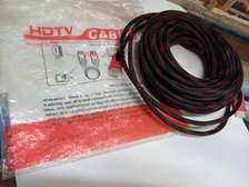 HDMI Cable - Braided Gold Platted 20 Meter - Red Black