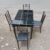 Stainless slate home dining table with chairs
