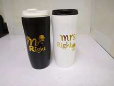 ceramic thermo mug Mr and Mrs right