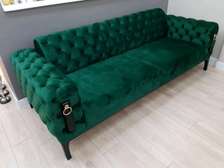 Round button tufted 3 seater classy sofa