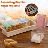 Wheat stalk seasoning 4 piece spice with 4 spoons tray