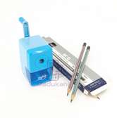 12PCS 2B Pencils and Semi Automatic Rotary Pencil Sharpener