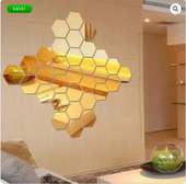 Hexagon Wall Mirrors Set 10 Pieces Clear Acrylic