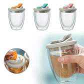 Leak Proof, heat resistant Double Wall glass cup