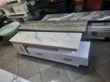 White Marble Top TV Stand