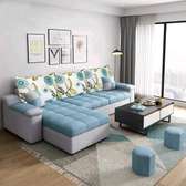 Orange L shape sofa