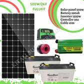 500Watts 24V solar fullkit with Gaston batteries