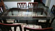 Dining glass table with 6 chairs