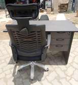 Office desk with headrest chair