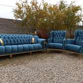 Blue eight seater(3-3-1-1)chesterfield sofa