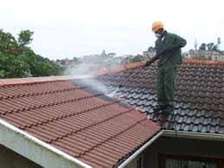 Roof and wall pressure washing