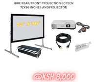 Hire a projector screen and a projector