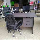 Three drawers office table with a headrest chair