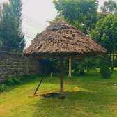 Natural Thatch Parasol 2m Wooden Pole Shade