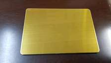 Traffic yellow aluco board and Perspex sheets