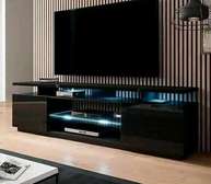 Elegant Black TV Stand with LED Lighting