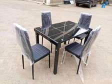 Soft touch dining table and 4 dining chairs