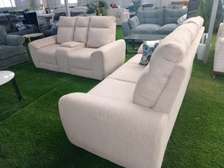 Beige Sofa Set 3-Seater + 2-Seater Recliner