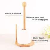 Bamboo Wood Tissue Holder Vertical Roll Pole Paper