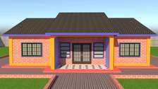 3 bedroom house plan with flat roof