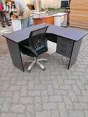 Comfortable office chair plus l shape desk