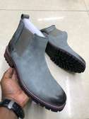 Men laceless Leather-Made boots