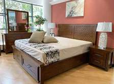 5x6 wooden bed with drawers. ...