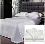 HOTEL QUALITY WHITE STRIPPED BEDSHEETS