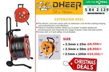 Extension Reel 25m, 50m and 100m 4 Outlets