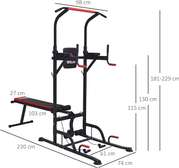 Chin Dip Station with Chest Press Bench