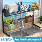Over the sink dish drainer adjustable dish rack organizer