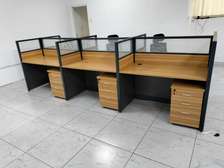 Office Workstation: 6 Person Open Plan Desk For Offices