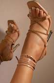 Monik chain lace up heels