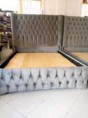 Deep tufted grey 5 by 6 Luxurious headboard bed