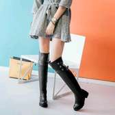 *Punk Round Toe Chunky ThighHigh Boots