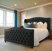 5 by 6 elegant black chesterfield bed