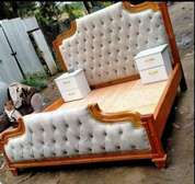 Quality 5x6 fabric mahogany bed