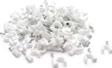 12MM PVC ROUND CABLE CLIP SADDLES, WHITE